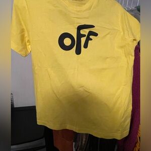 Boys Yellow & Black Off-White Tshirt